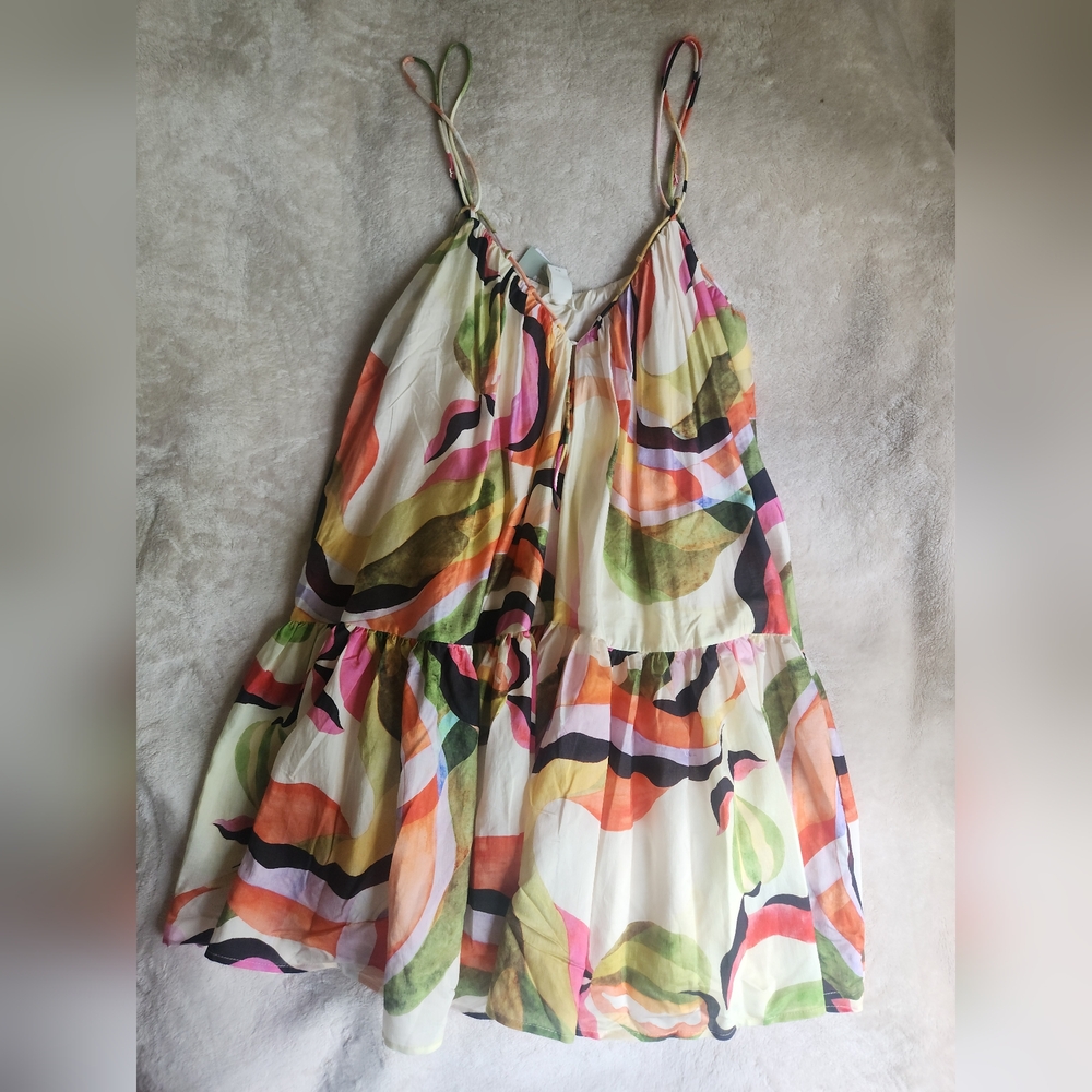 STORE CLOSING .H&M floral A-line Mini Dress multicolored BNWT - Picture 6 of 10